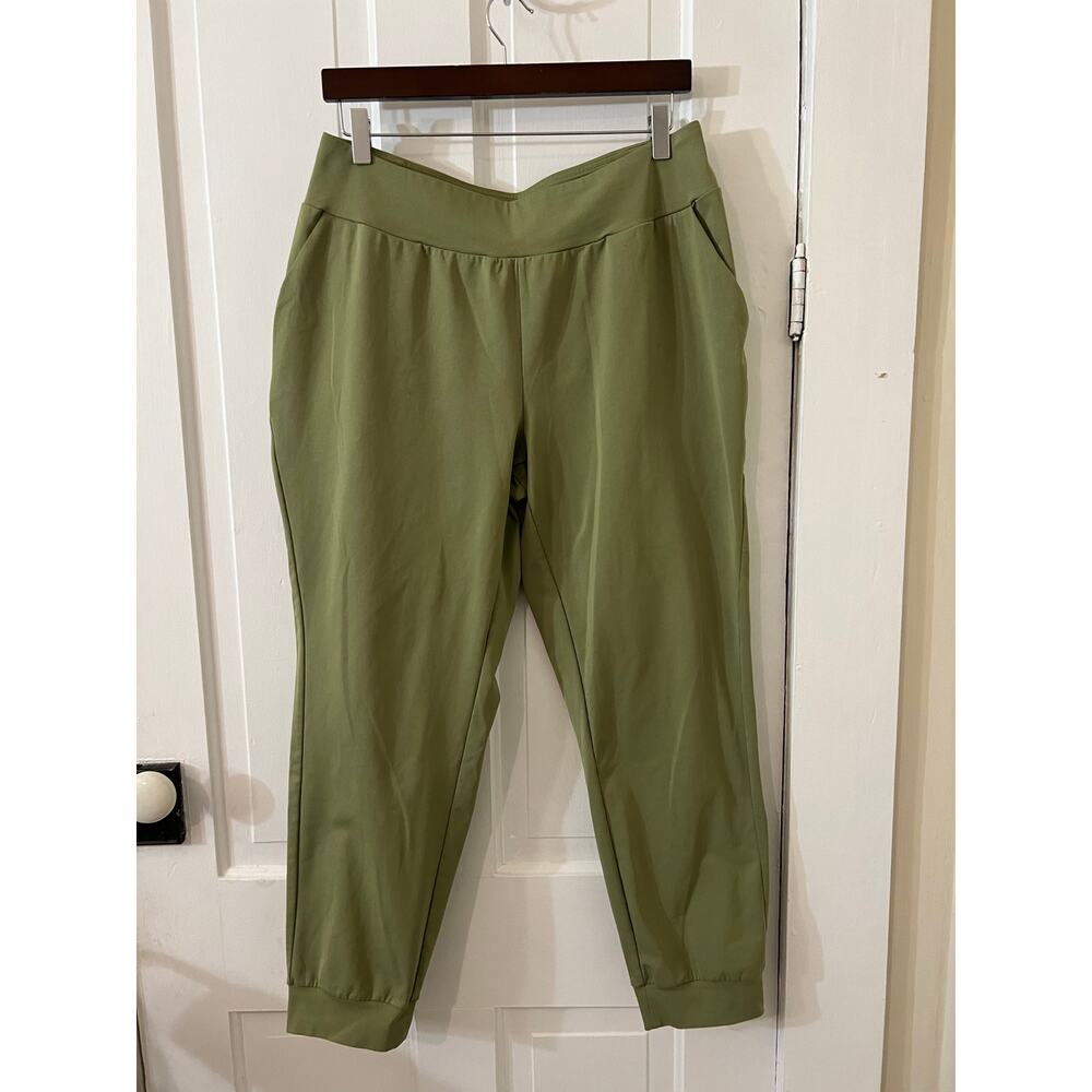 Mountain hardwear women's large green stretch jogger pants pockets hike camp